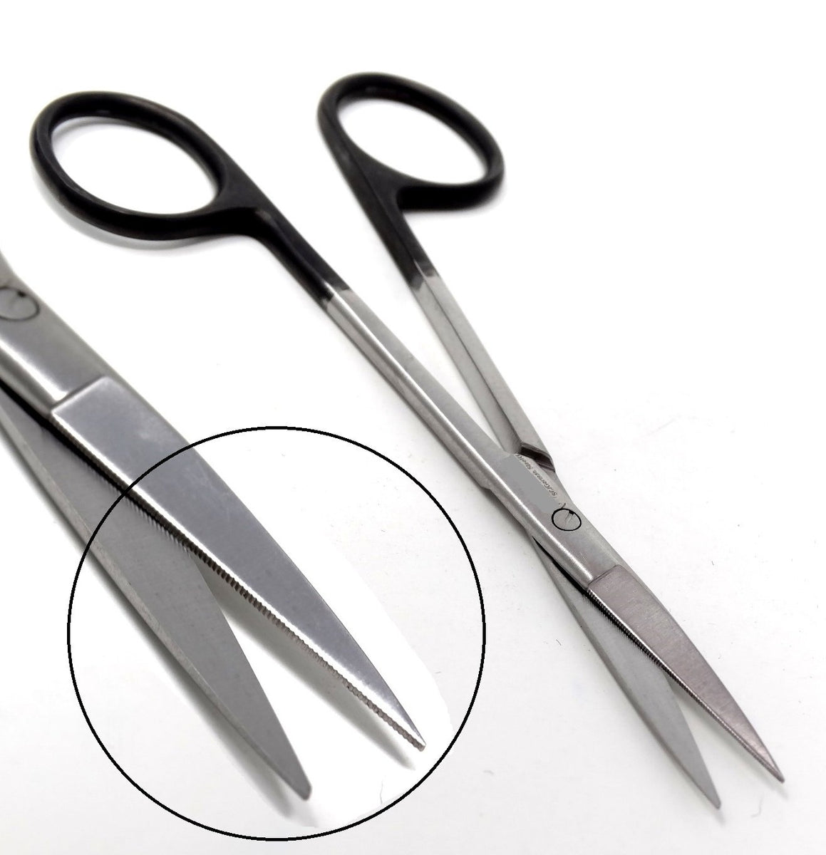 Iris Scissors 4.5 in Curved 25mm Sharp/Sharp, One Blade Serrated SuperCut