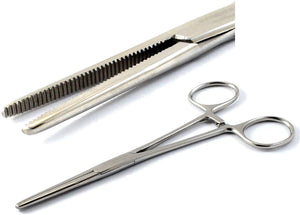 Pean Full Serrated Hemostat Forceps 6.25", Straight, Stainless Steel