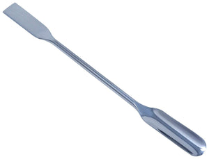 Stainless Steel Double Ended Micro Lab Scoop Spoon Half Rounded & Flat End Spatula Sampler, 7" Length