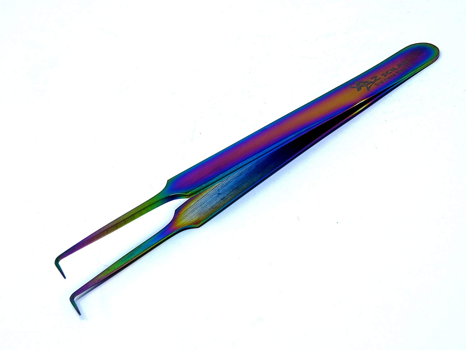 Stainless Steel Watch & Jewelery Repair Tweezers Right Angle 90 Degree  Forceps, Fine Point, Multi Rainbow Color, Premium Quality