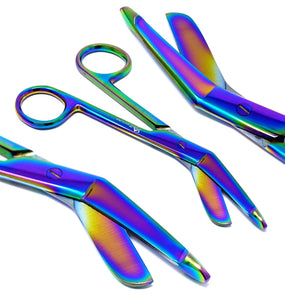 Multi Color Rainbow Lister Bandage Scissors 5.5" (14cm), Stainless Steel
