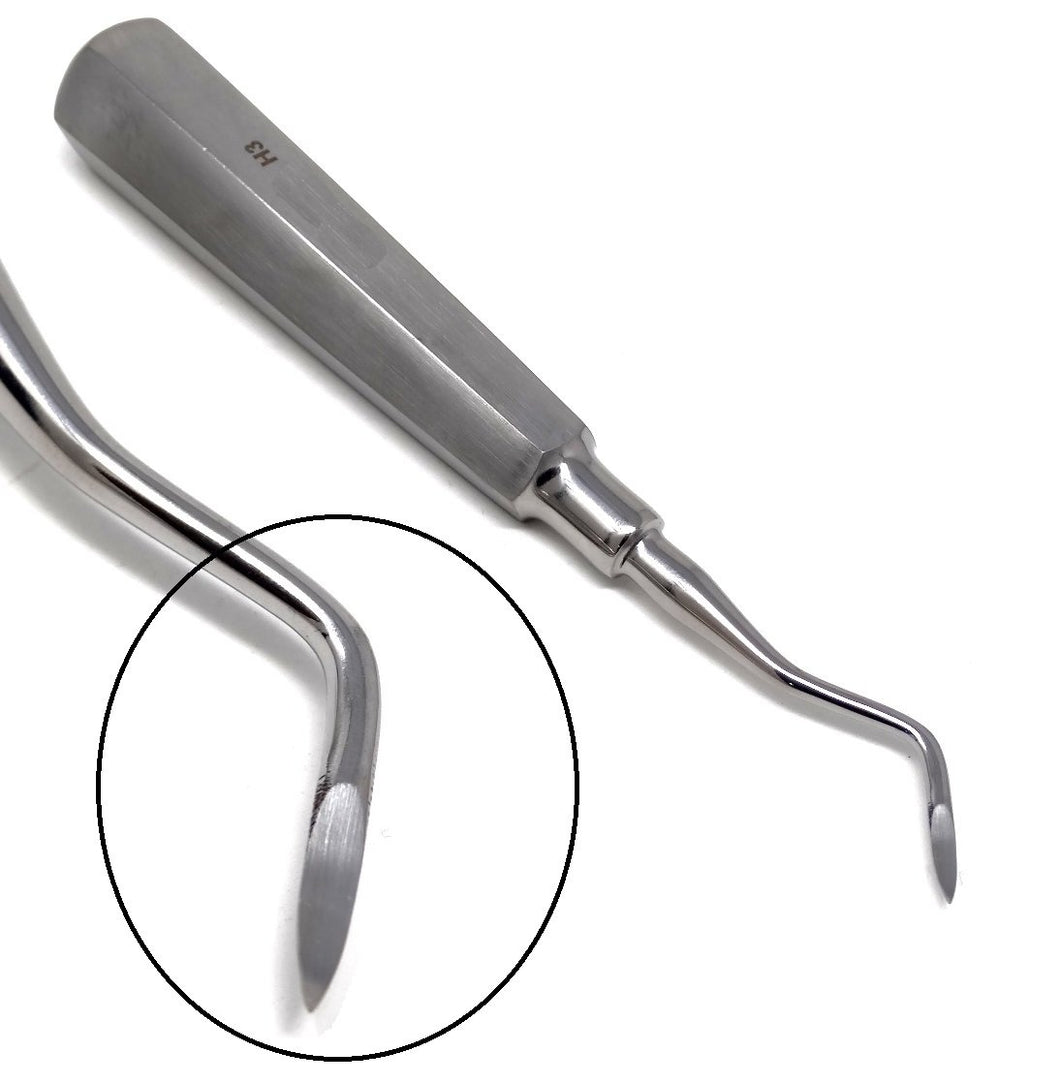 Heidbrink Dental Root Pick Elevator H2 Single End Left, Stainless Steel