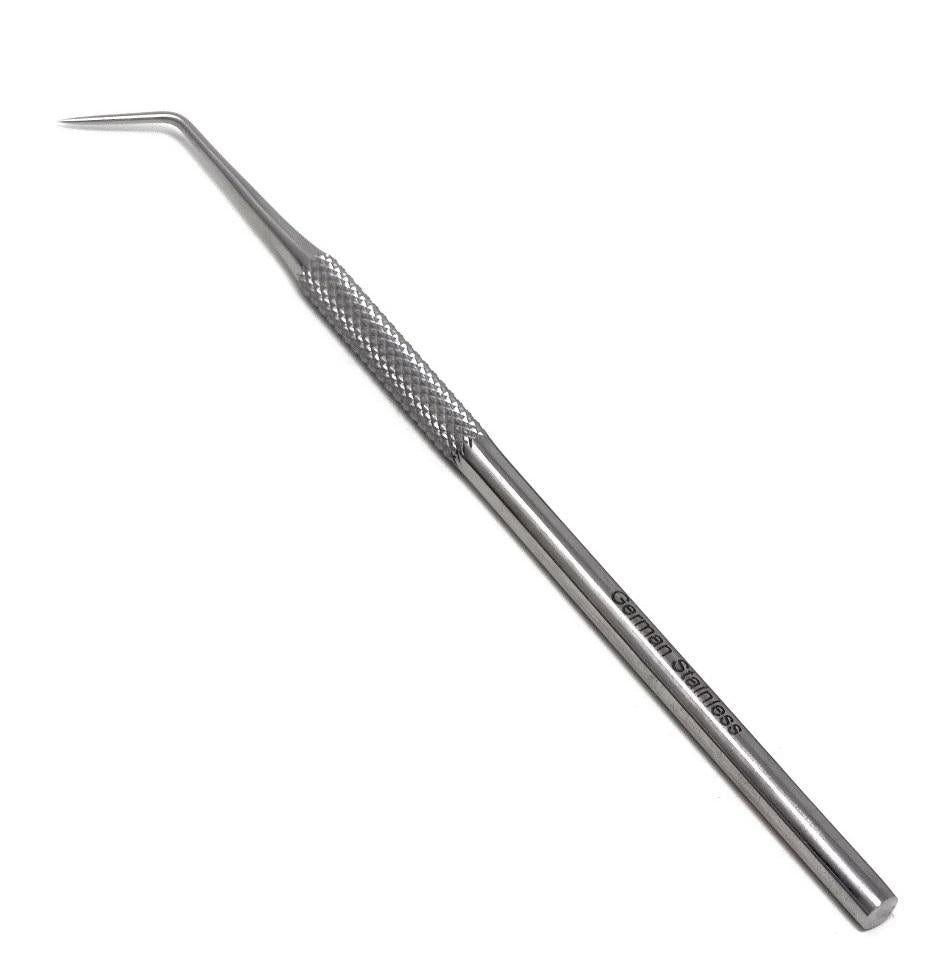 Single Ended Micro Fine Point 45 Degree Half Angled Curved Probe #6, Stainless Steel 5.5