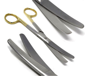 TC Dissecting Scissors, Blunt/Blunt. 6.5", Curved, Premium Quality Stainless Steel