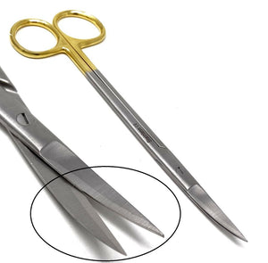 TC Dissecting Iris Sharp Fine Point Scissors. 6.25", Curved, Premium Quality Stainless Steel
