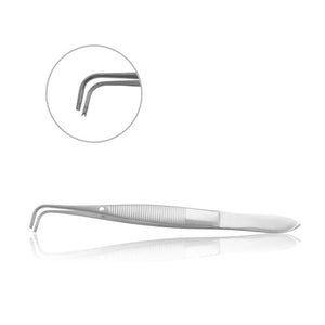 Iris Eye Tissue Forceps 4", Full Curved, 1x2 Teeth