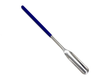 Stainless Steel Micro Lab Scoop Half Rounded Spoon Spatula Sampler, with Vinyl Handle 6"