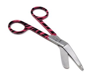 Pink & Black Zebra Pattern Handle Color Lister Bandage Scissors 5.5" (14cm), Stainless Steel