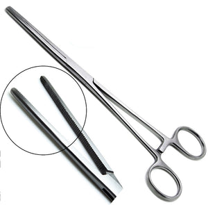 Pean Full Serrated Hemostat Forceps 10", Straight, Stainless Steel